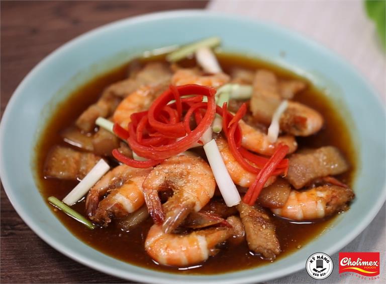 Cách làm Tôm rim thịt ngon