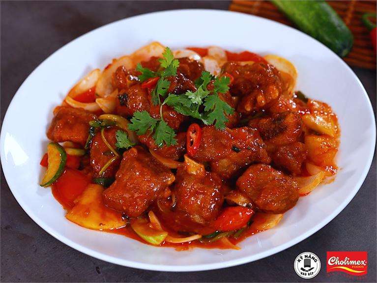 CÁCH LÀM SƯỜN XÀO CHUA NGỌT NGON