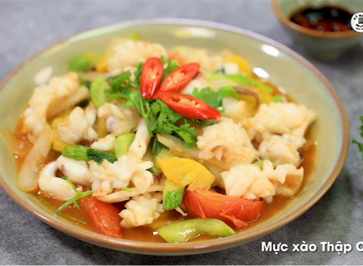 Cách làm Mực xào thập cẩm ngon - hấp dẫn cho bữa cơm gia đình
